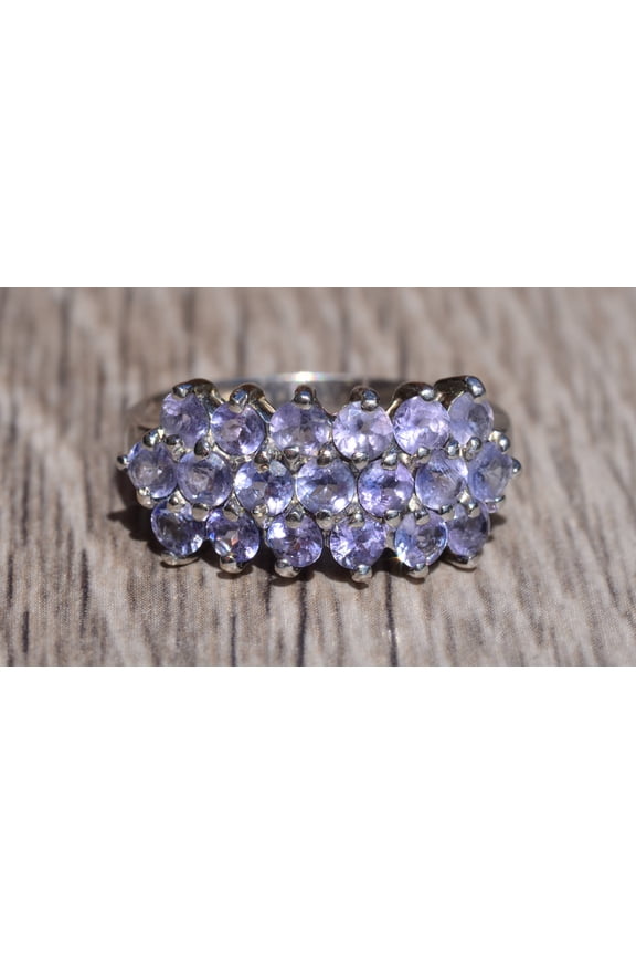 : Tanzanite Three Row Band