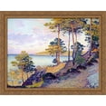 thumbnail image 1 of The Pointe St. Pierre at St. Tropez 34x28 Large Gold Ornate Wood Framed Canvas Art by Theo van Rysselberghe, 1 of 2