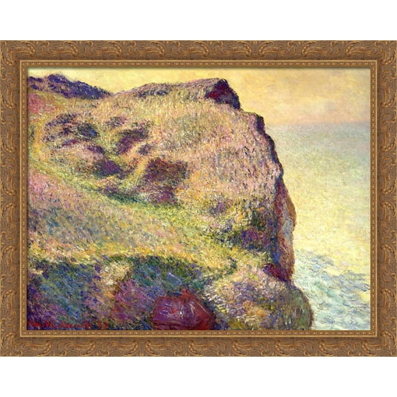 The Pointe du Petit Ailly 34x28 Large Gold Ornate Wood Framed Canvas Art by Claude Monet