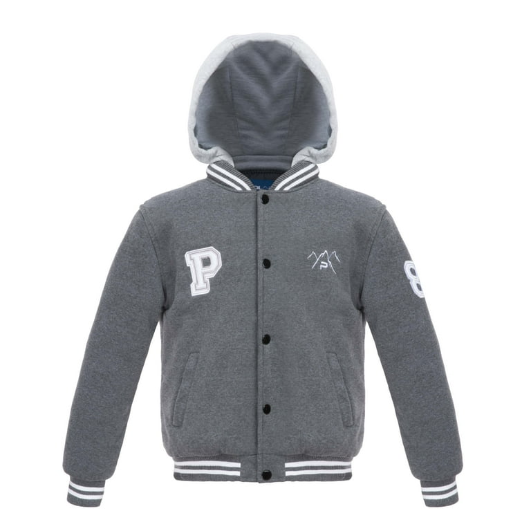 The Polar Club Big Boys' Fleece Varsity Baseball Jacket with