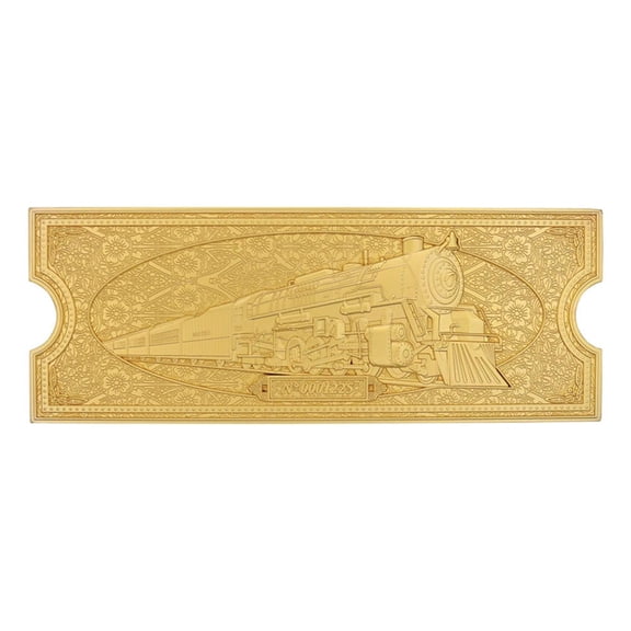The Polar Express Train Ticket Limited Edition 24K Gold-Plated Metal Replica
