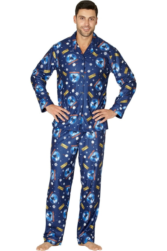 The Polar Express Adult Believe Holiday Christmas Movie 2PC Button-Front Coat Pajama Pant Set For Men Women