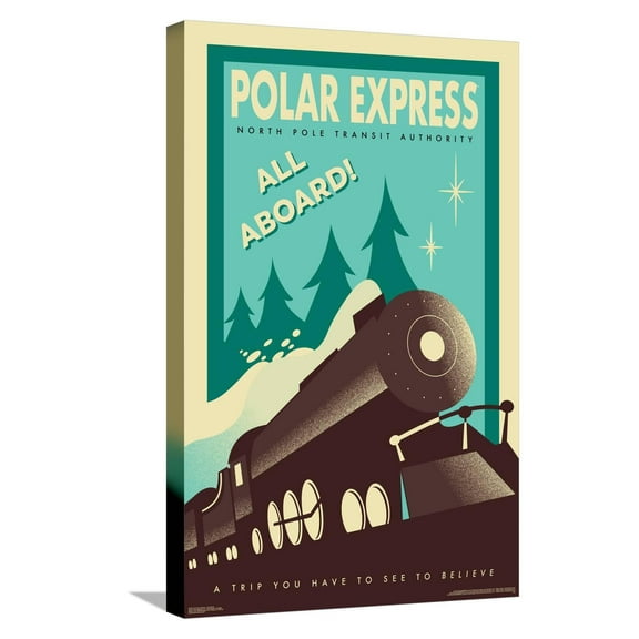 The Polar Express - All Aboard Canvas Wall Poster, 14.725" x 22.375"