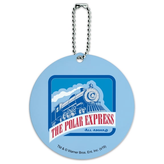 The Polar Express All Aboard Round Luggage ID Tag Card Suitcase Carry-On