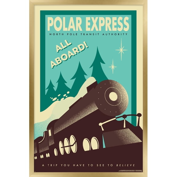 The Polar Express - All Aboard Wall Poster, 22.375" x 34" Framed