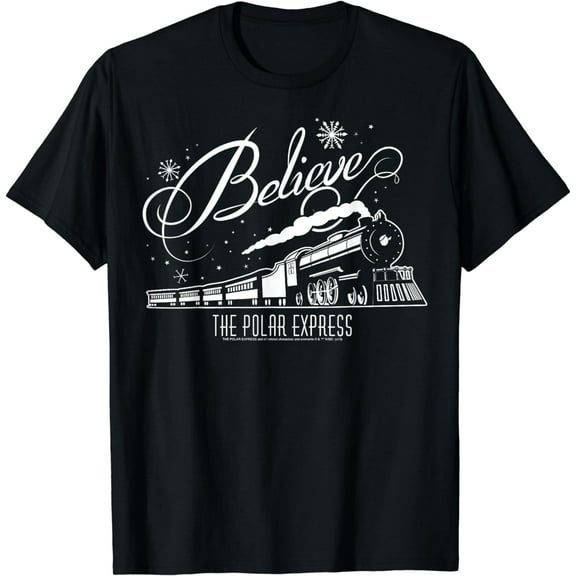 The Polar Express Believe Christmas Train & Snowflake Logo T-Shirt