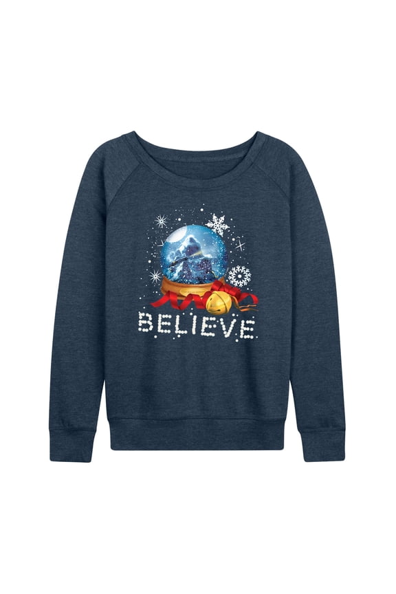 The Polar Express - Believe Snowglobe - Women's French Terry Pullover Long Sleeve Shirts