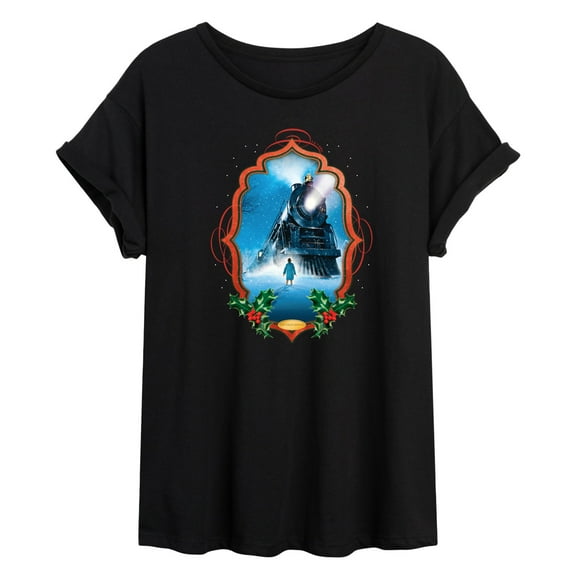 The Polar Express - Framed Train - Women's Oversized Graphic T-Shirt