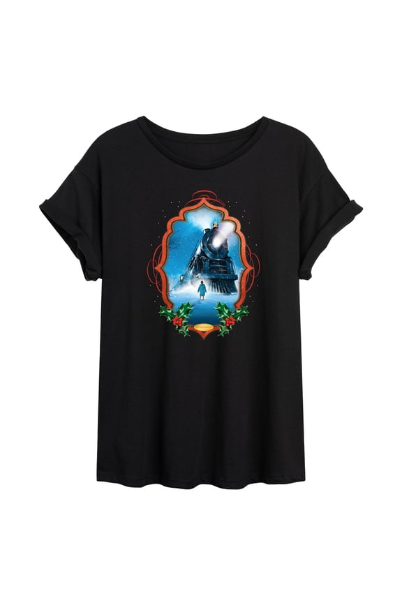 The Polar Express - Framed Train - Women's Oversized Graphic T-Shirt