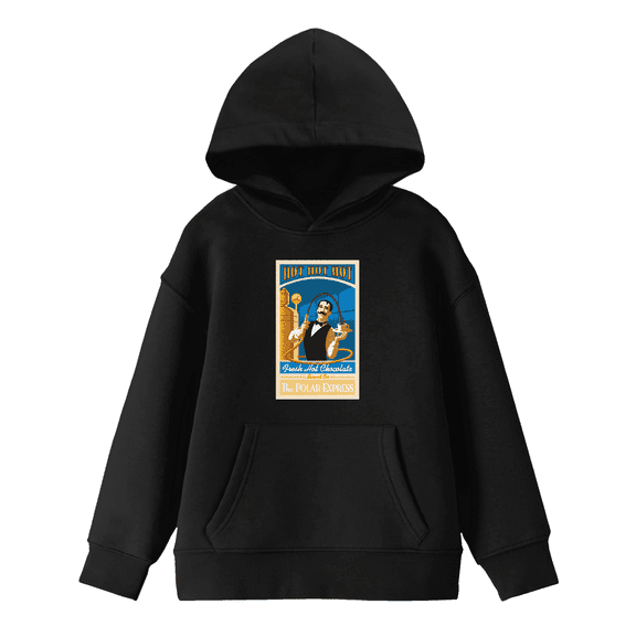 The Polar Express Fresh Hot Chocolate Boy's Black Hoodie-Large