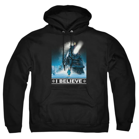 The Polar Express I Believe Adult Pull-Over Hoodie, Black, 3X-Large