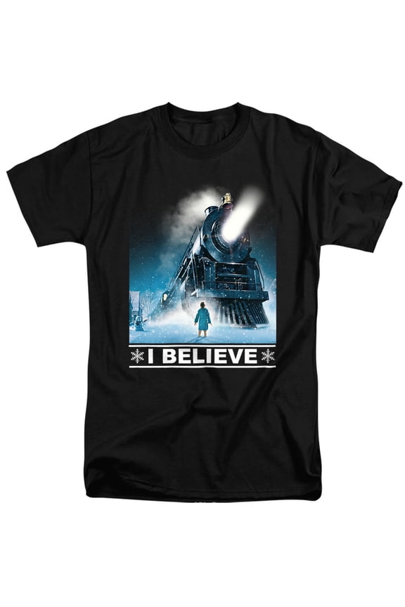 The Polar Express I Believe Unisex Adult Tall T Shirt (X-Large) Black