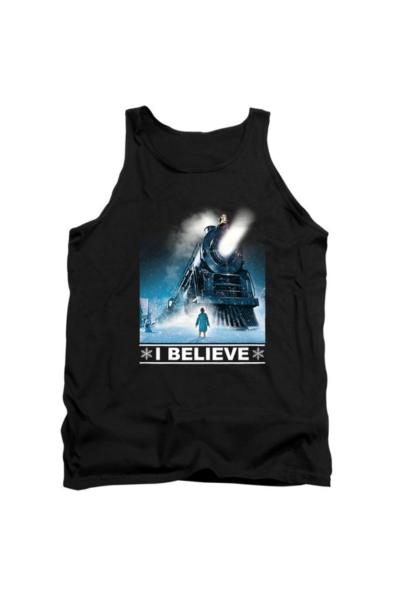 The Polar Express I Believe Unisex Adult Tank Top, Black, Medium