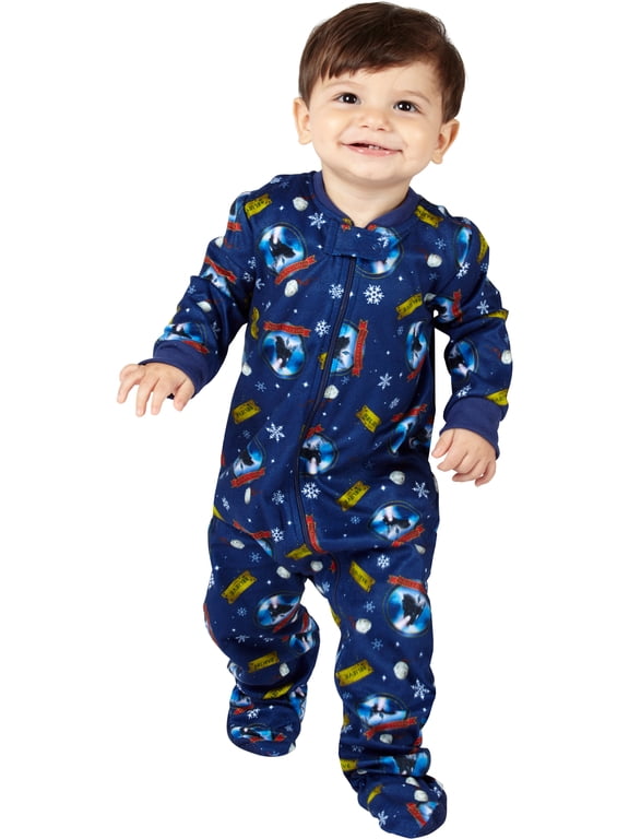 The Polar Express Infant Kids Believe Christmas Holiday Movie One-Piece Pajama Footed Sleeper Union Suit For Boys Girls