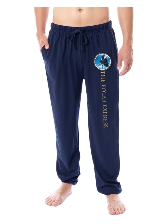 The Polar Express Men's Train Movie Film Logo Sleep Jogger Pajama Pants For Adults
