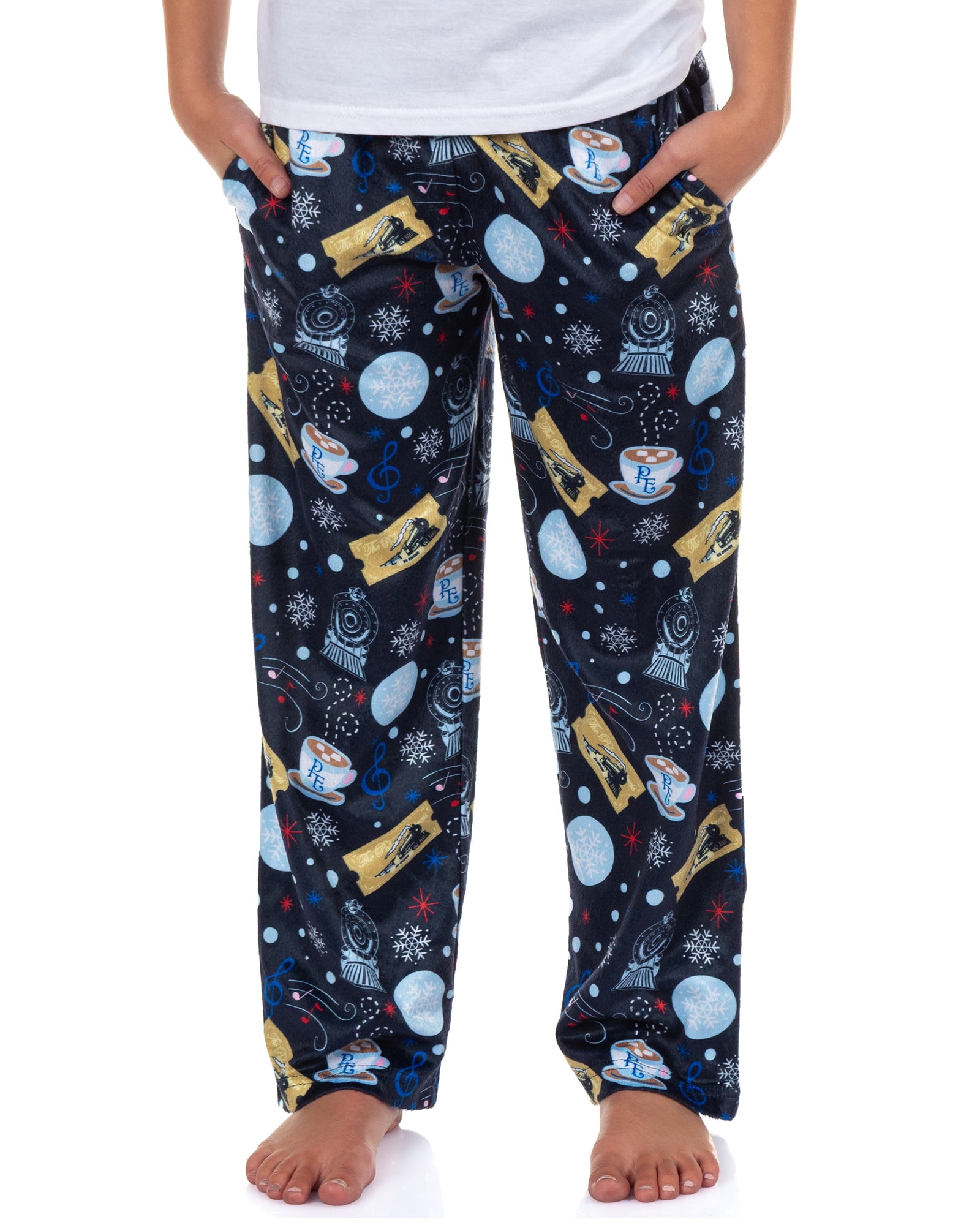 Golden Bottom The Polar Express Pajamas Kids Hot Coco Golden Ticket Lounge Bottoms PJ ...