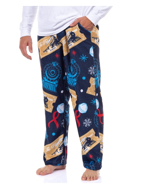 The Polar Express Pajamas Men's Ticket To Ride Plush Fleece Lounge Sleep Pants