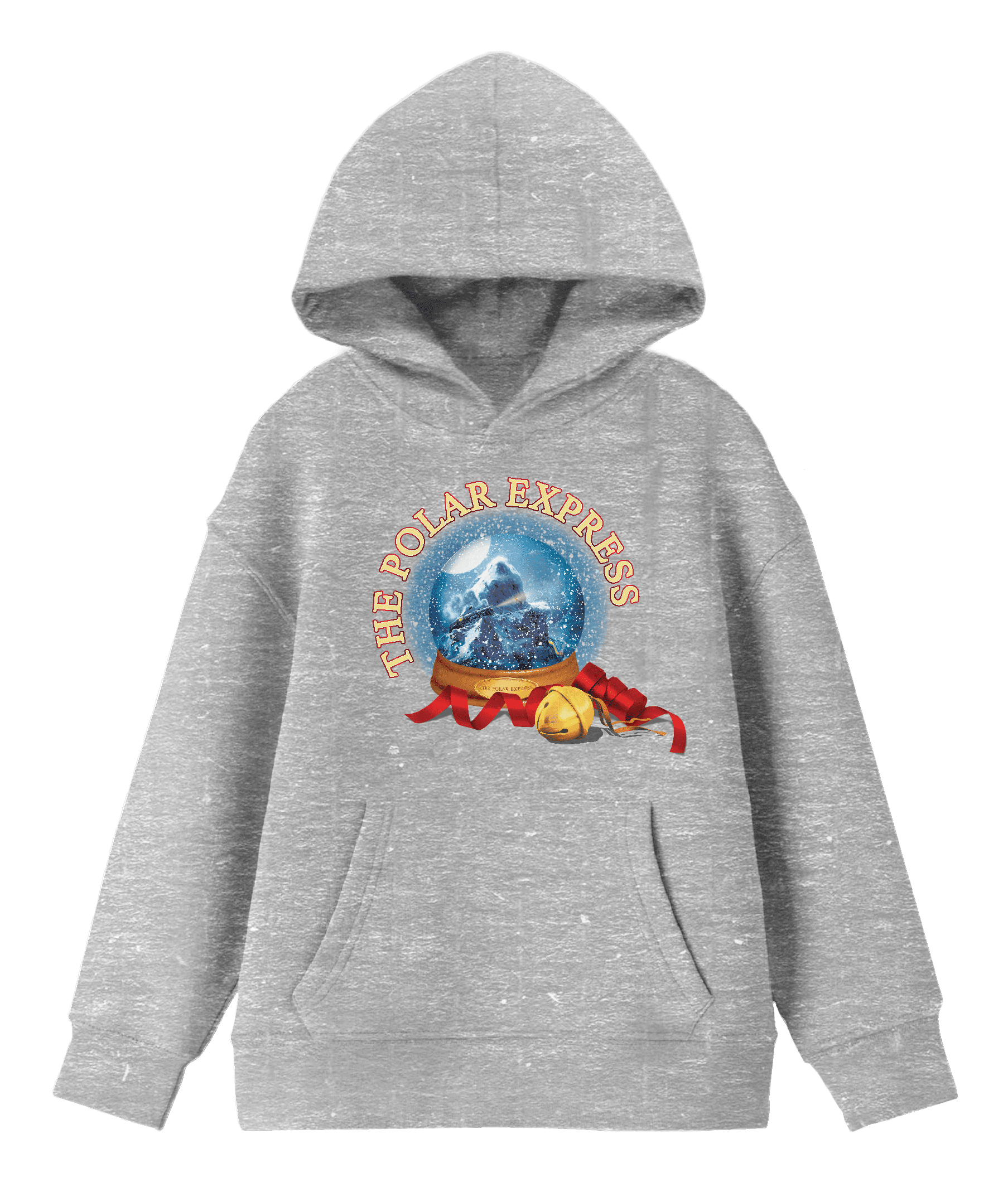 The Polar Express Snow Globe Boy s Athletic Gray Hoodie Medium