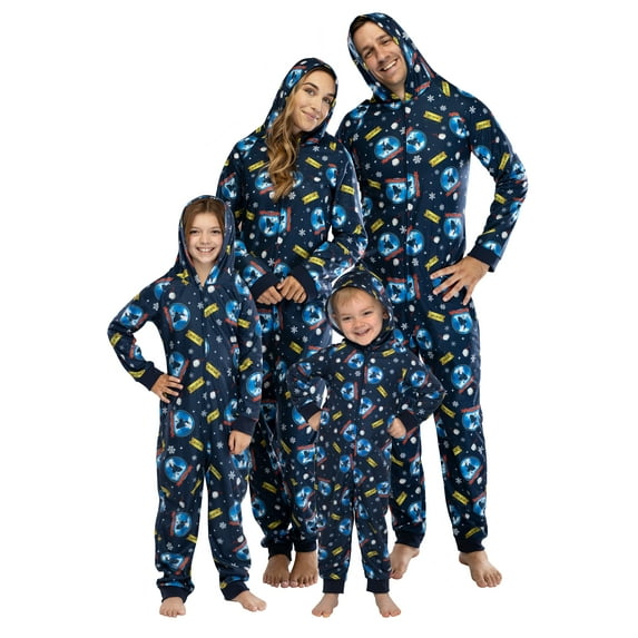 The Polar Express Toddler Kids' Believe Hooded One-Piece Footless Sleeper Holiday Christmas Movie Union Suit For Girls Boys