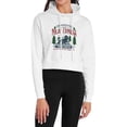 thumbnail image 1 of The Polar Express Train Depot Women's Cropped Hoodie Pullover Sweatshirt, White, Large, 1 of 4