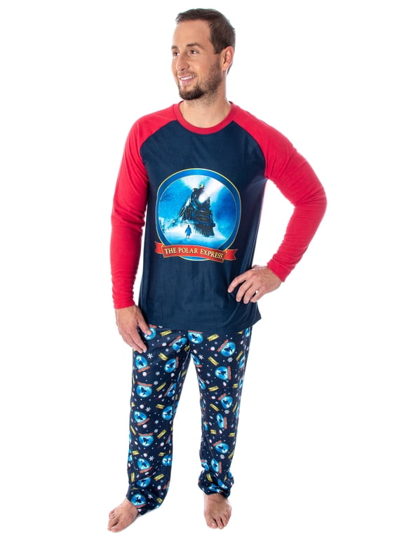 The Polar Express Train Men's Raglan Shirt And Pants 2 Piece Pajama Set