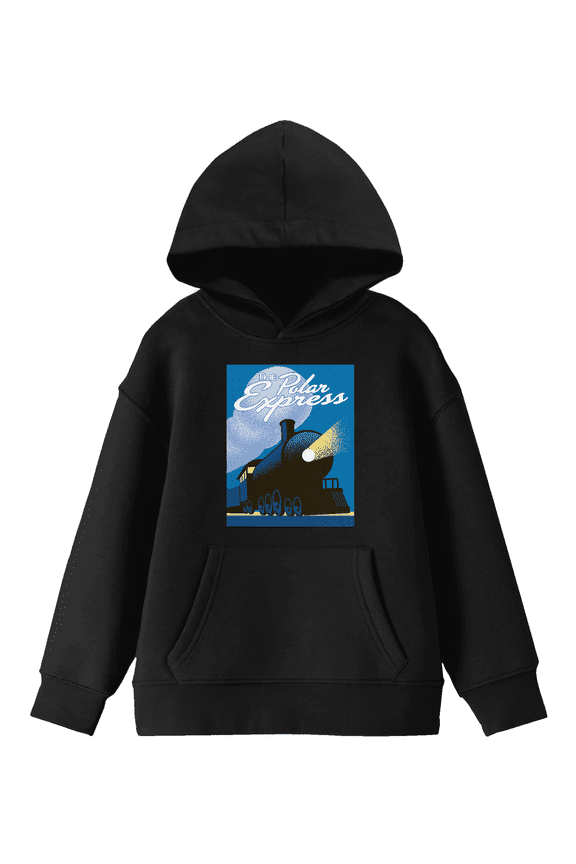 The Polar Express Vintage Poster Boy's Black Hoodie-Large