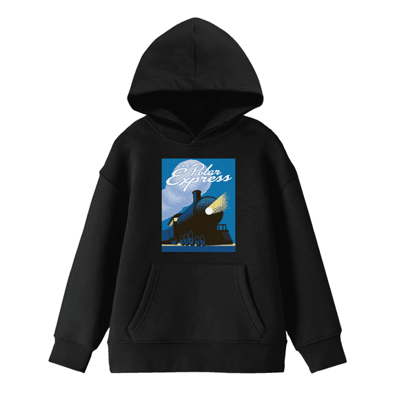 The Polar Express Vintage Poster Boy's Black Hoodie-Medium