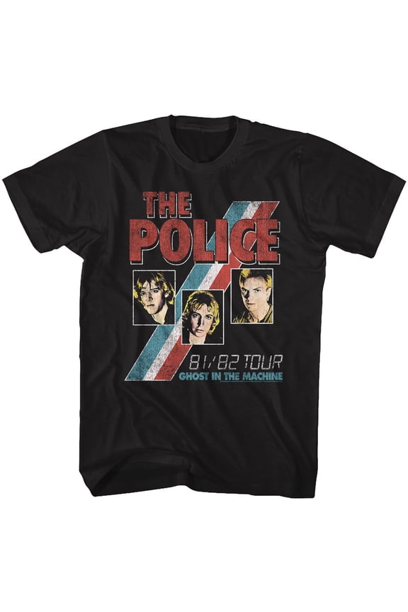 The Police Ghost In The Machine Black Adult T-Shirt