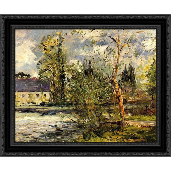 The Ponce Paper Factory on the Edge of the Sathe Woods 24x20 Black Ornate Wood Framed Canvas Art by Maufra, Maxime