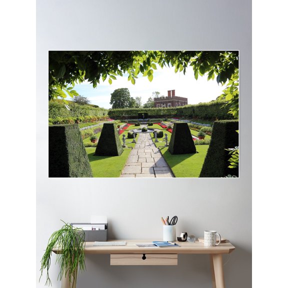 The Pond Garden Hampton Court Poster Wall Art, Modern Wall Decor For Living Room Bedroom, 24x36 UNFRAMED