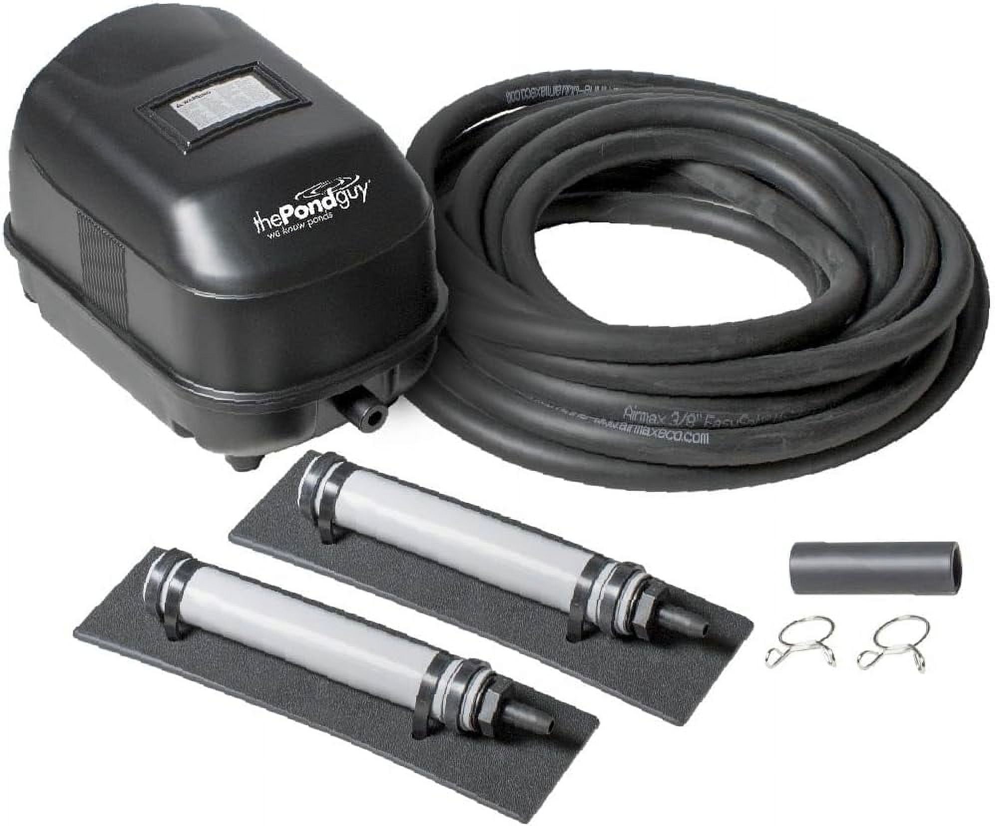 Black Diaphragm Pond Aerator Kit with Diffuser Sticks