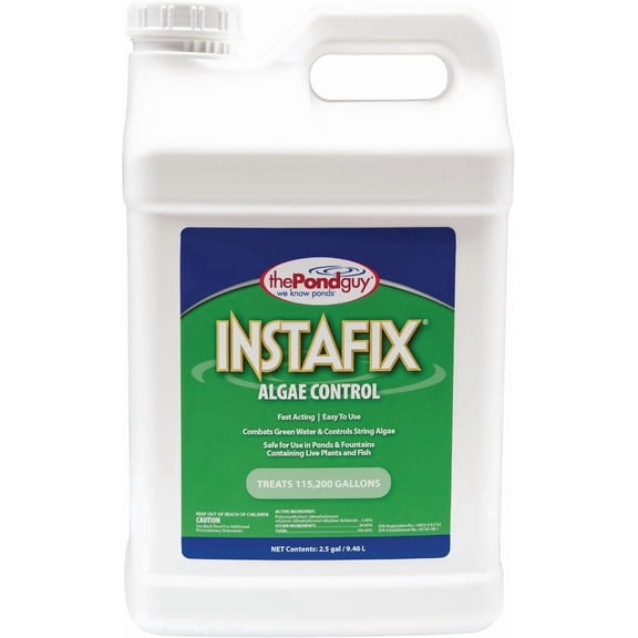 The Pond Guy InstaFix Algae Control, Outdoor Water Garden, Fountain & Birdbath Algae Solution, EPA Registered Liquid Algaecide, Control Green Water & String Algae, Bird, Fish & Pet Safe, 2.5 Gal
