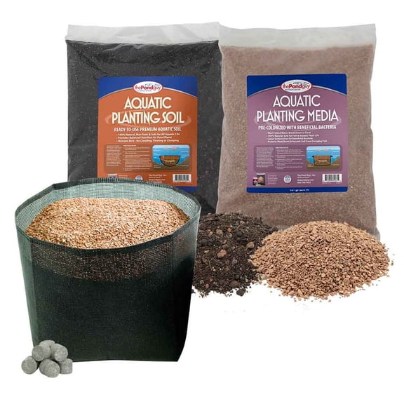 The Pond Guy Planting Bag & Soil Kit for Outdoor Water Gardens, Aquatic Flower Supplies, Pot & Grow Lily, Lotus & Bog Plants, Large Plant Bag & Soil