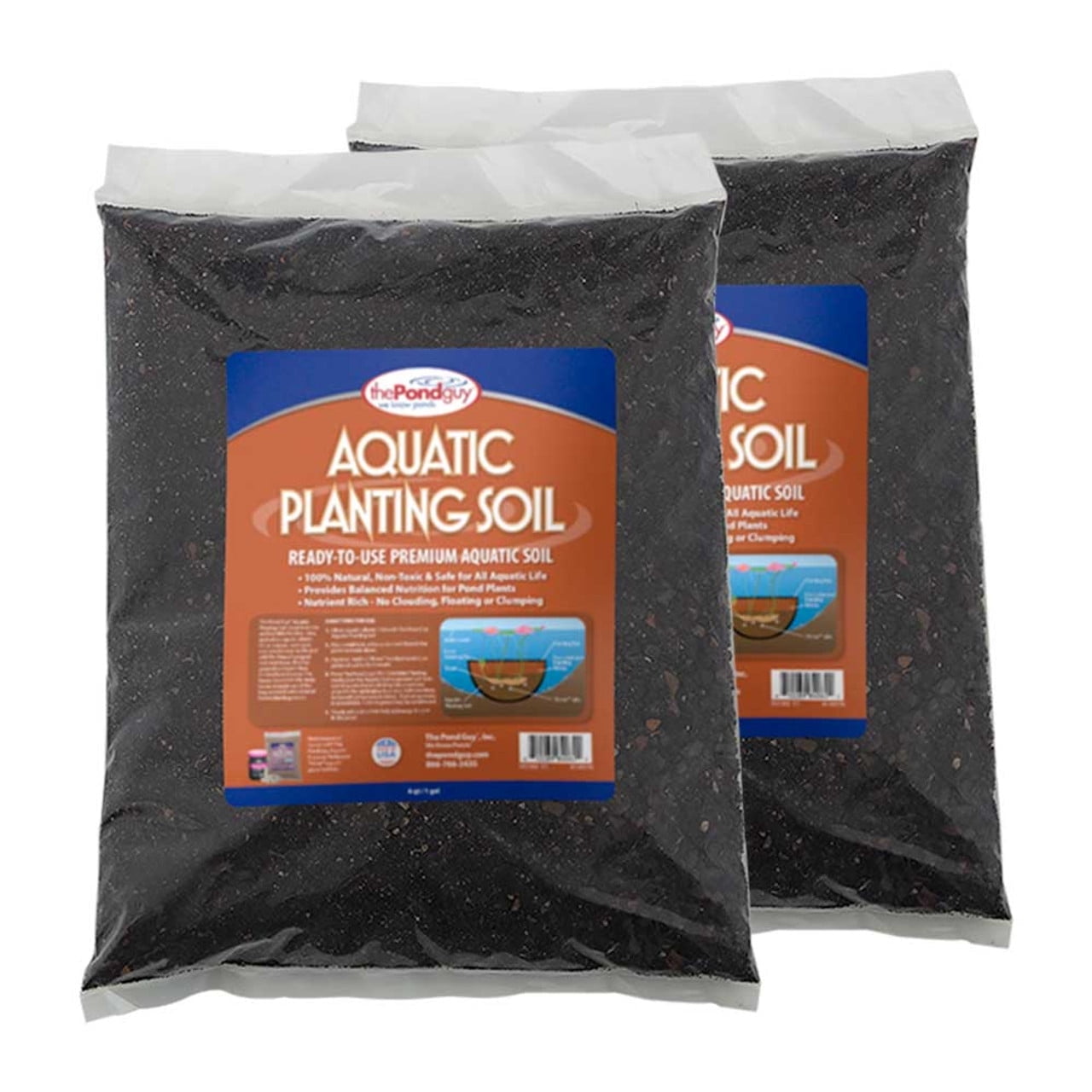 The Pond Guy Planting Soil for Decorative Backyard Water Gardens & Patio Ponds, Premium Natural Plant Media for Aquatic Horticulture, 8 Quarts