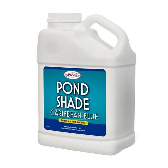 The Pond Guy PondShade Caribbean Blue Pond Dye, Liquid Dye Concentrate, Ecofriendly, Clean & Clear Water, No Mixing & Easy to Use, Enhances Natural Color, Treats up to 1 Acre, 1 Gallon