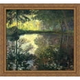 thumbnail image 1 of The Pond at Montgeron 30x28 Large Gold Ornate Wood Framed Canvas Art by Claude Monet, 1 of 2