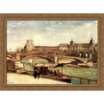 thumbnail image 1 of The Pont du Carrousel and the Louvre 38x28 Large Gold Ornate Wood Framed Canvas Art by Vincent van Gogh, 1 of 2