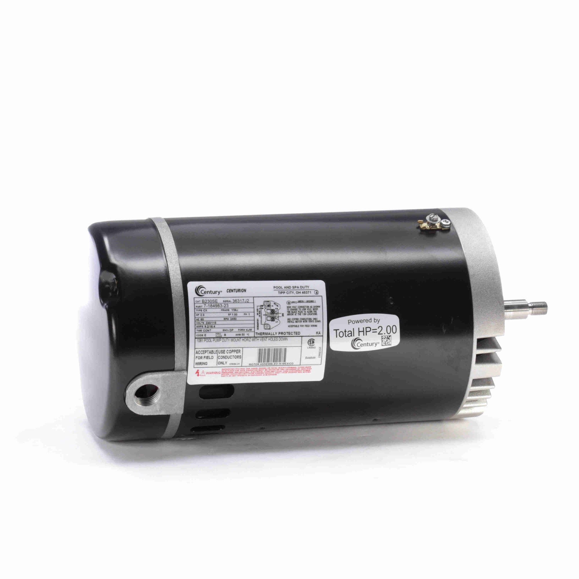 The Pool Supply Shop 2 HP C Face Threaded Shaft Horizontal Pool Pump ...