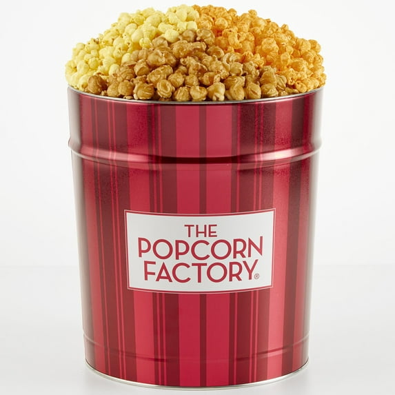 The Popcorn Factory Popcorn Gift Tin, Retro, 3.5 Gallons (Robust ...