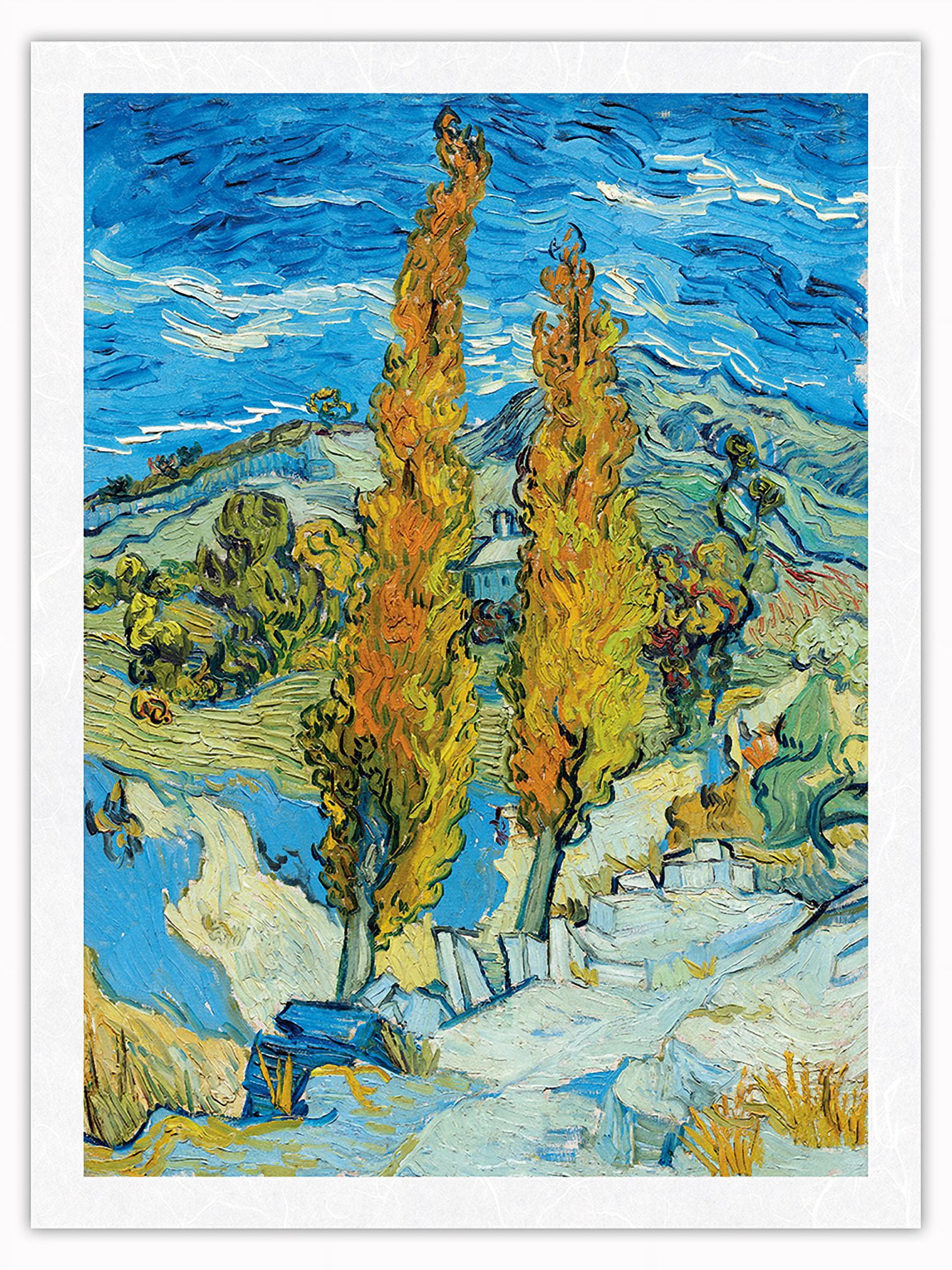 The Poplars at Saint-Rémy France - From an Original Color Painting by ...