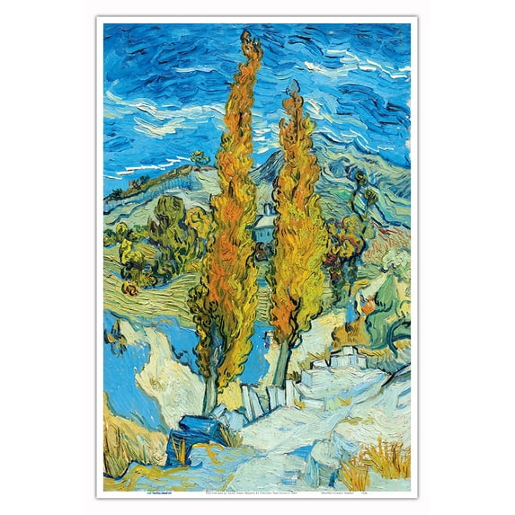 The Poplars at Saint-Rémy France - From an Original Color Painting by Vincent Van Gogh c.1889 - Master Art Print (Unframed) 12in x 18in