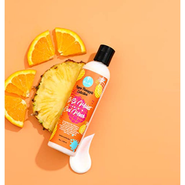 The Poppin Pineapple Moist Vitamin C Hair Mask is for All Curls.All