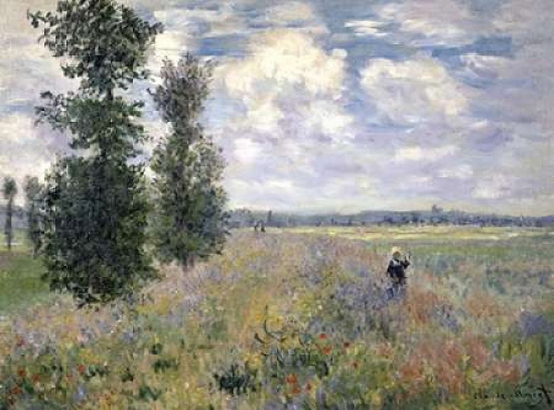 The Poppy Field Argenteuil Canvas Art - Claude Monet (18 x 24)