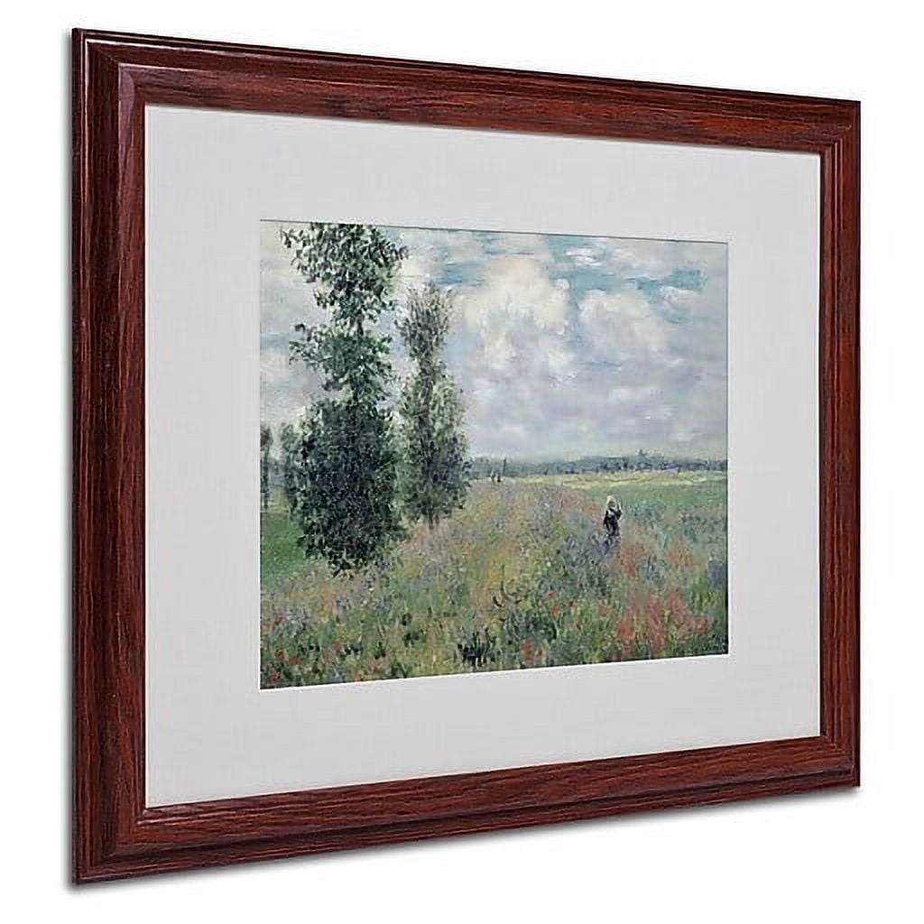 The Poppy Field by Claude Monet Canvas Wall Artwork, Wood Frame, 16 by 20-Inch