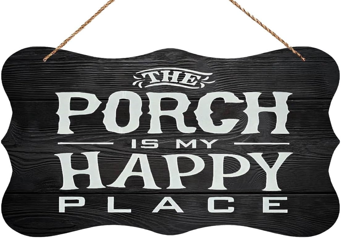The Porch is My Happy Place Playful Letters Wooden Sign - 12 x 8 Inch ...