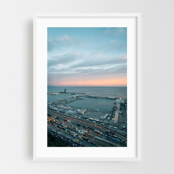 The Port, Barcelona - Barcelona Catalonia Spain Photography White Framed Wall Art Print 20 x 30 inches
