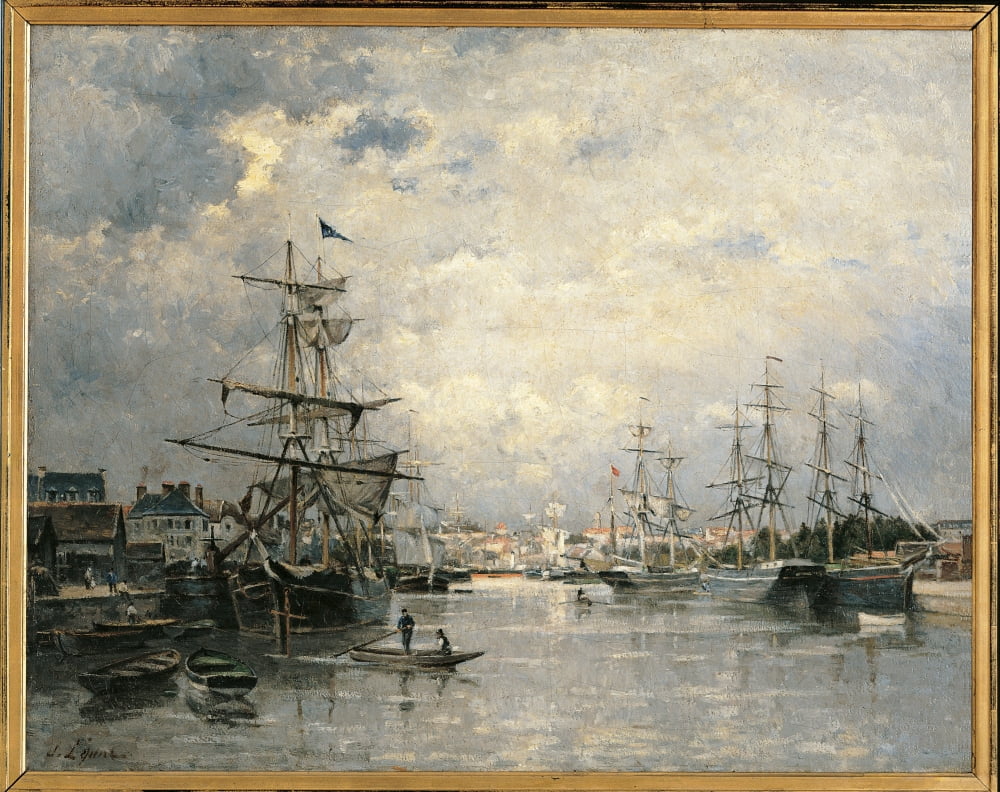 The Port Of Caen Canvas Art - (36 x 24)