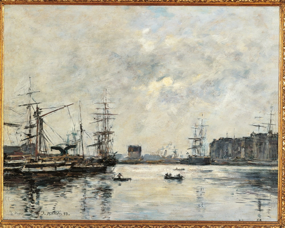 The Port Of Le Havre (Dock Of La Barre) Canvas Art - (36 x 24)