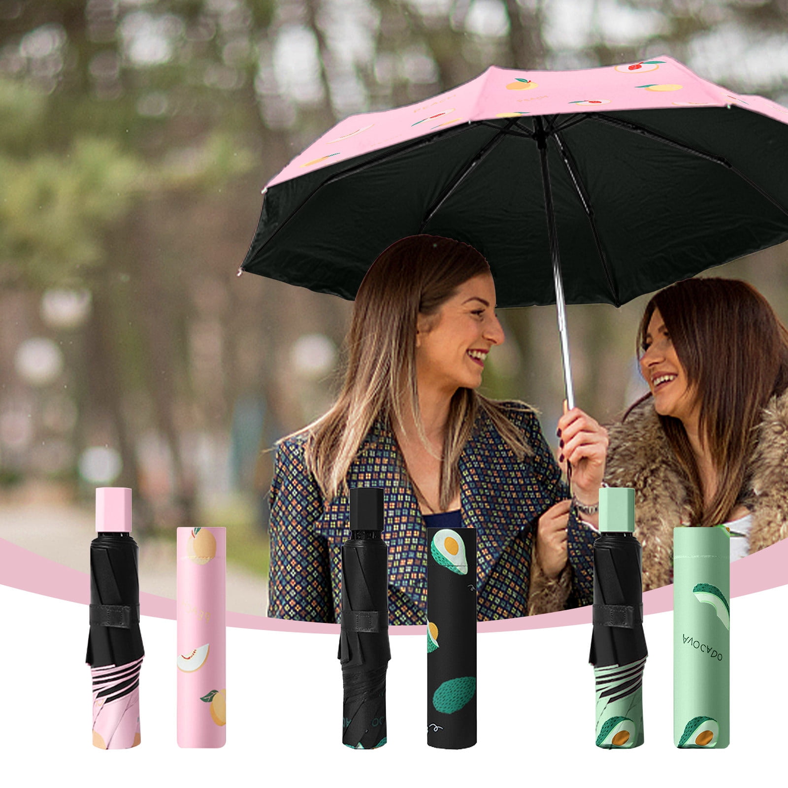 Automatic folding umbrella with LED flashlight handle