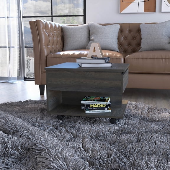 The Portland Lift Top Coffee Table with Charcoal Finish and Modern Design